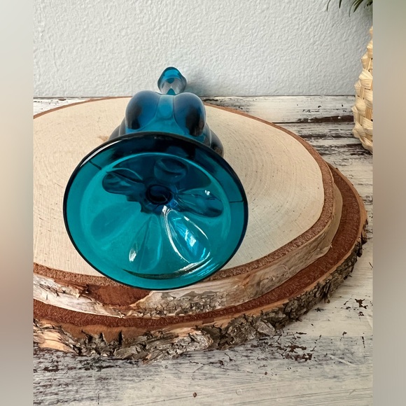 ✨SOLD✨Vintage Viking Blue Mid Century Swung Vase 10.75" Bluenique Handmade Blown - Picture 6 of 10